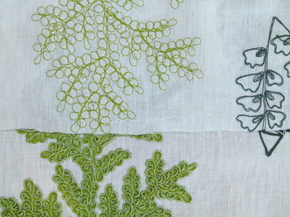 Scalamandre Harbor Green Seaweeds Ocean Plants Coral Reef Embroidery Linen MSRP USD 288