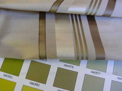 Designer Hiend 100%silk Satin Stripe Taupe Beige Silver MSRP USD 150+/Y
