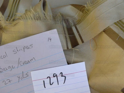 Designer Hiend 100%silk Satin Stripe Taupe Beige Silver MSRP USD 150+/Y