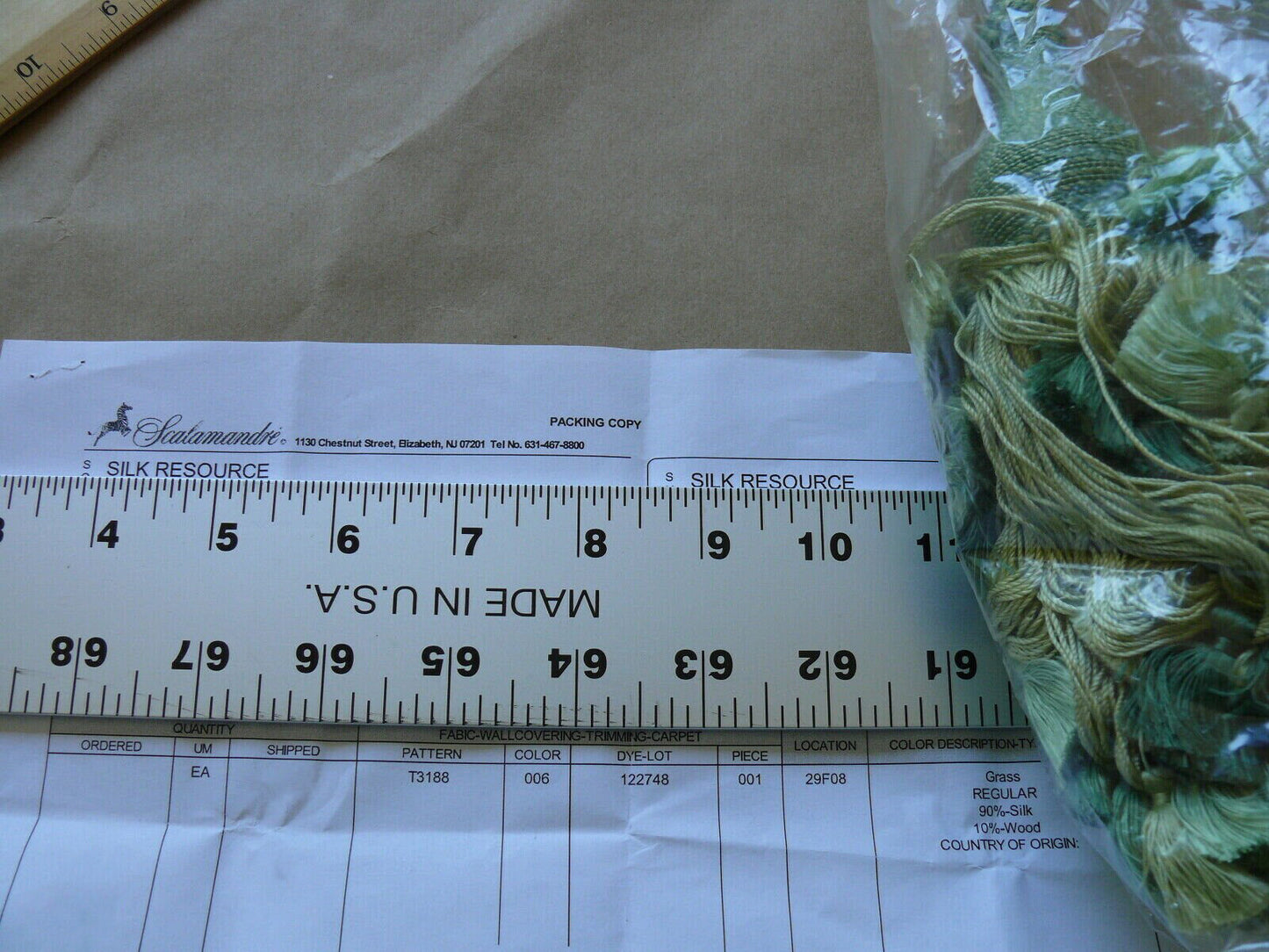 Scalamandre Vichy 100% Silk Double Tie Back Grass Greens Each MSRP USD440/each