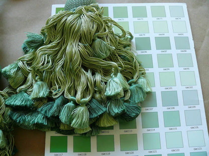 Scalamandre Vichy 100% Silk Double Tie Back Grass Greens Each MSRP USD440/each