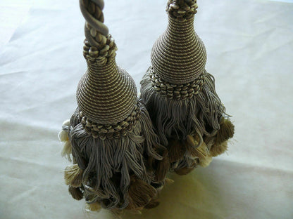 Scalamandre Vichy 100% Silk Double Tie Back "stone" Neutrals Msrp USD339