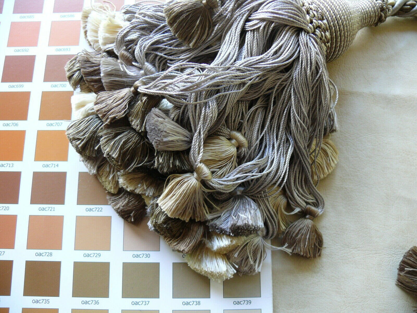 Scalamandre Vichy 100% Silk Double Tie Back "stone" Neutrals Msrp USD339