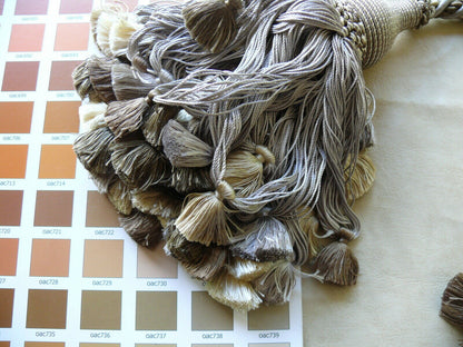 Scalamandre Vichy 100% Silk Double Tie Back "stone" Neutrals Msrp USD339