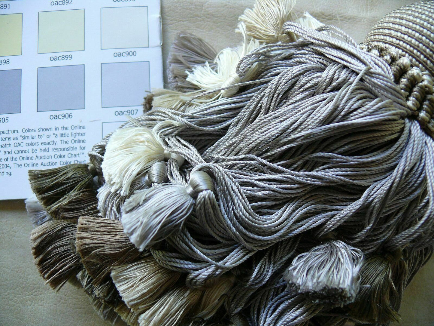 Scalamandre Vichy 100% Silk Double Tie Back "stone" Neutrals Msrp USD339