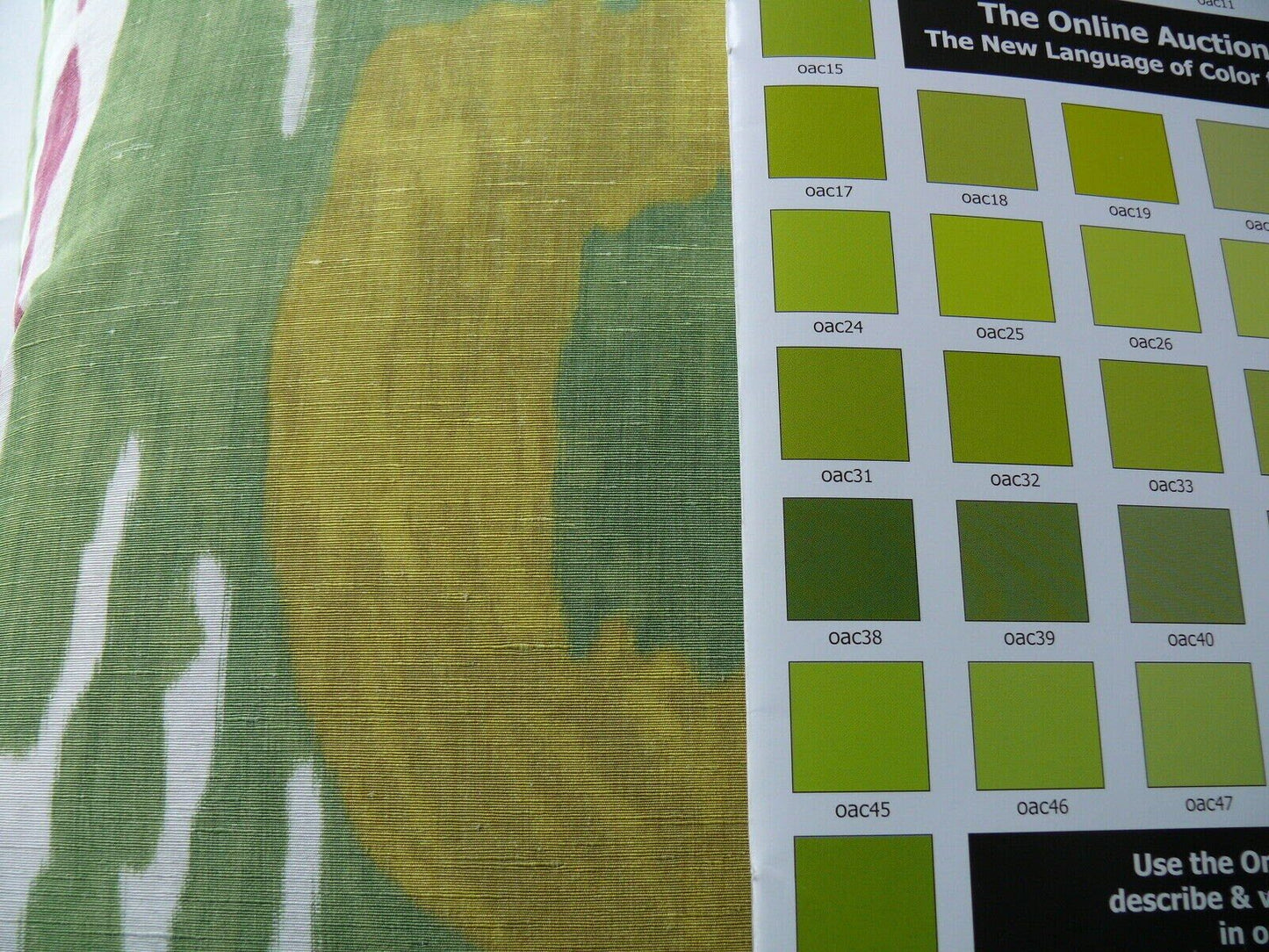 Scalamandre Designer Pillow 18x18" BIG! Ikat Green Pink Yellow