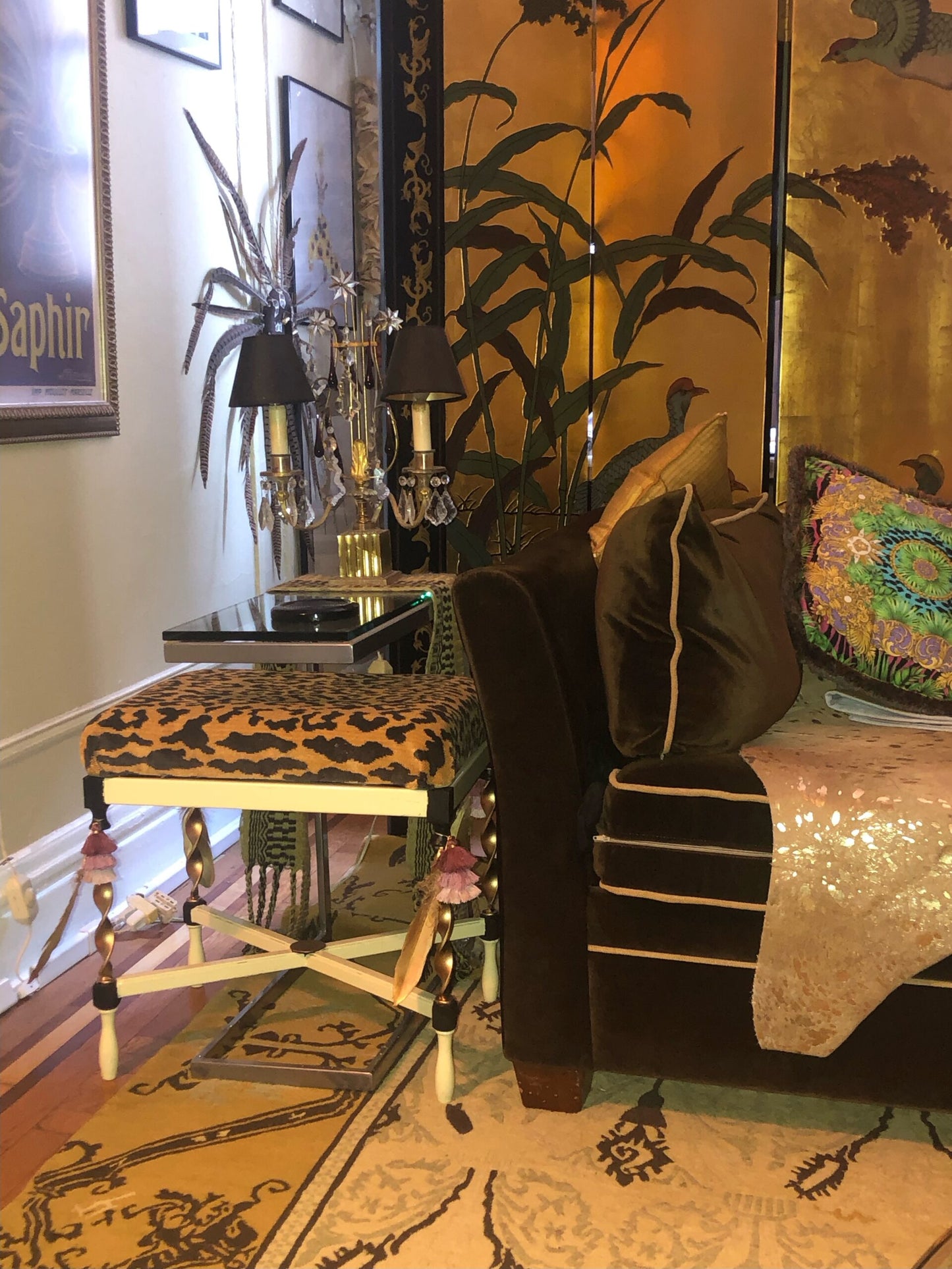 12 Berkbox63 Square Scalamandre Old World Weavers Leopard Velvet in Piccolo Linen Hiend Animal skin Cheetah Orange Black Velvet MSRP USD 500+/yard