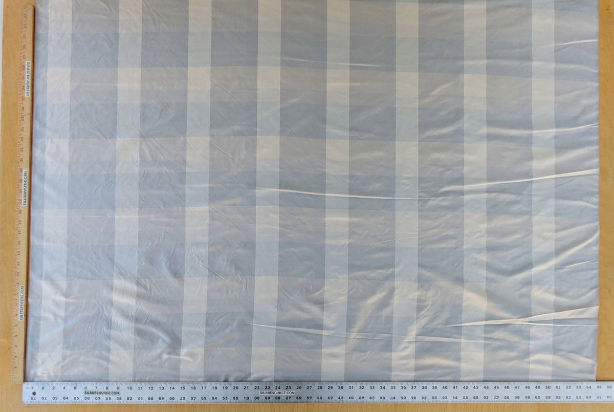 Silver Raindrop Gray Silver Palest Rain Blue Cream 100% Silk Taffeta By the Yard