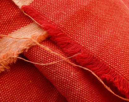 Designer Coral Red Cross Dye Cotton Reversible Med Weight Flowy #1066-1067 By the Yard