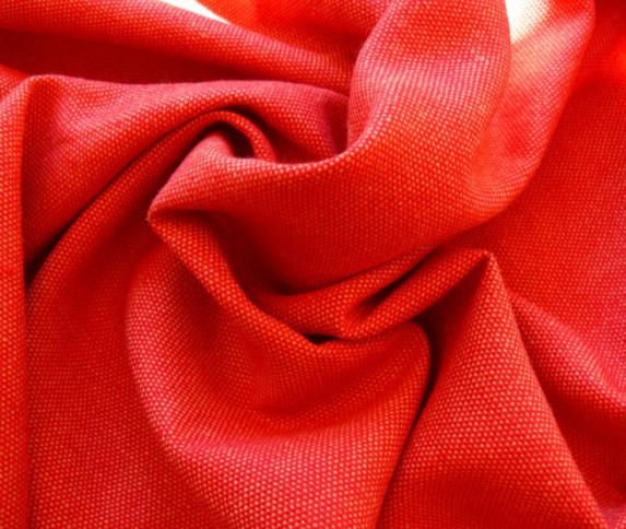 Designer Coral Red Cross Dye Cotton Reversible Med Weight Flowy #1066-1067 By the Yard