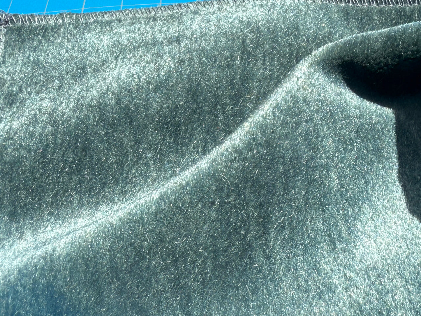 Hedy Silk and Mohair Ultimate Lux Velvet Hollywood Regency in Deep Blue Green Aquamarine MSRP USD $1000 +