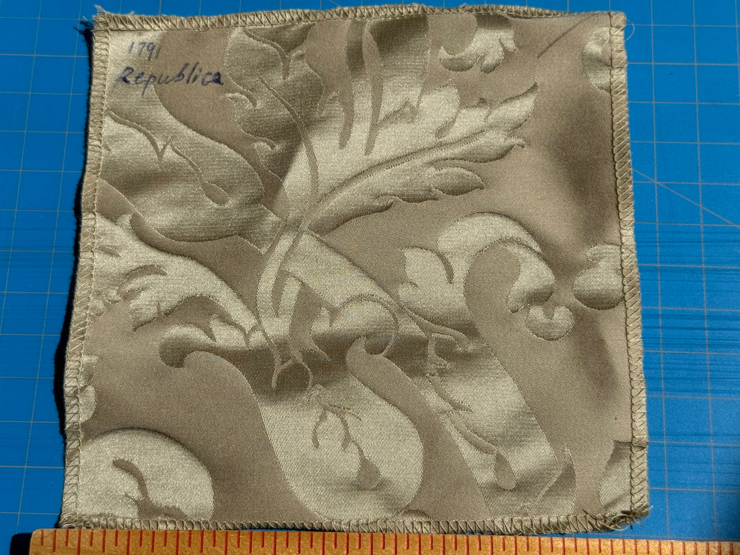 By yard Republica Silk Cotton Damask Renaissance Classy Beige Taupe MSRP USD 526/yard