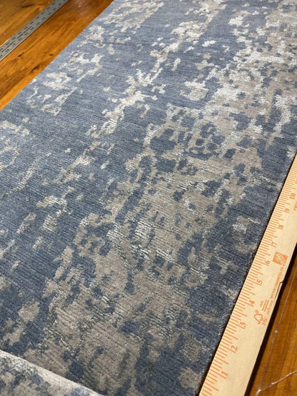 Stark Carpet Silk Rug Nairamat Collection Wool Silk Hand Knotted 1’10” X5’6” Blue Cloud