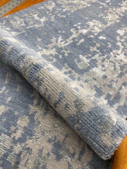 Stark Carpet Silk Rug Nairamat Collection Wool Silk Hand Knotted 1’10” X5’6” Blue Cloud