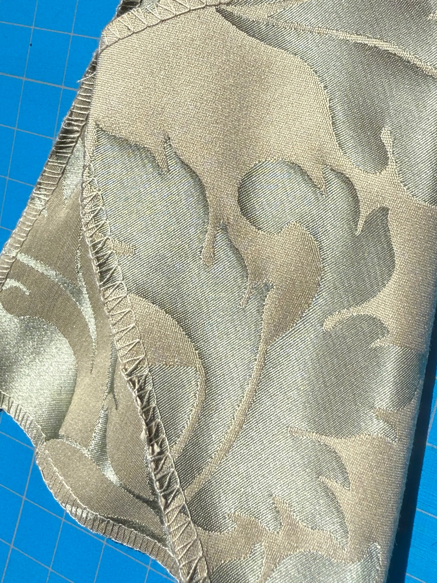 By yard Republica Silk Cotton Damask Renaissance Classy Ice Blue Green  MSRP USD 500+/yard