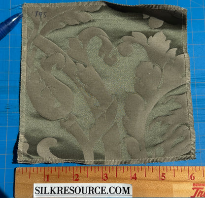 By yard Republica Silk Cotton Damask Renaissance Classy Ice Meadow Green  MSRP USD 500+/yard