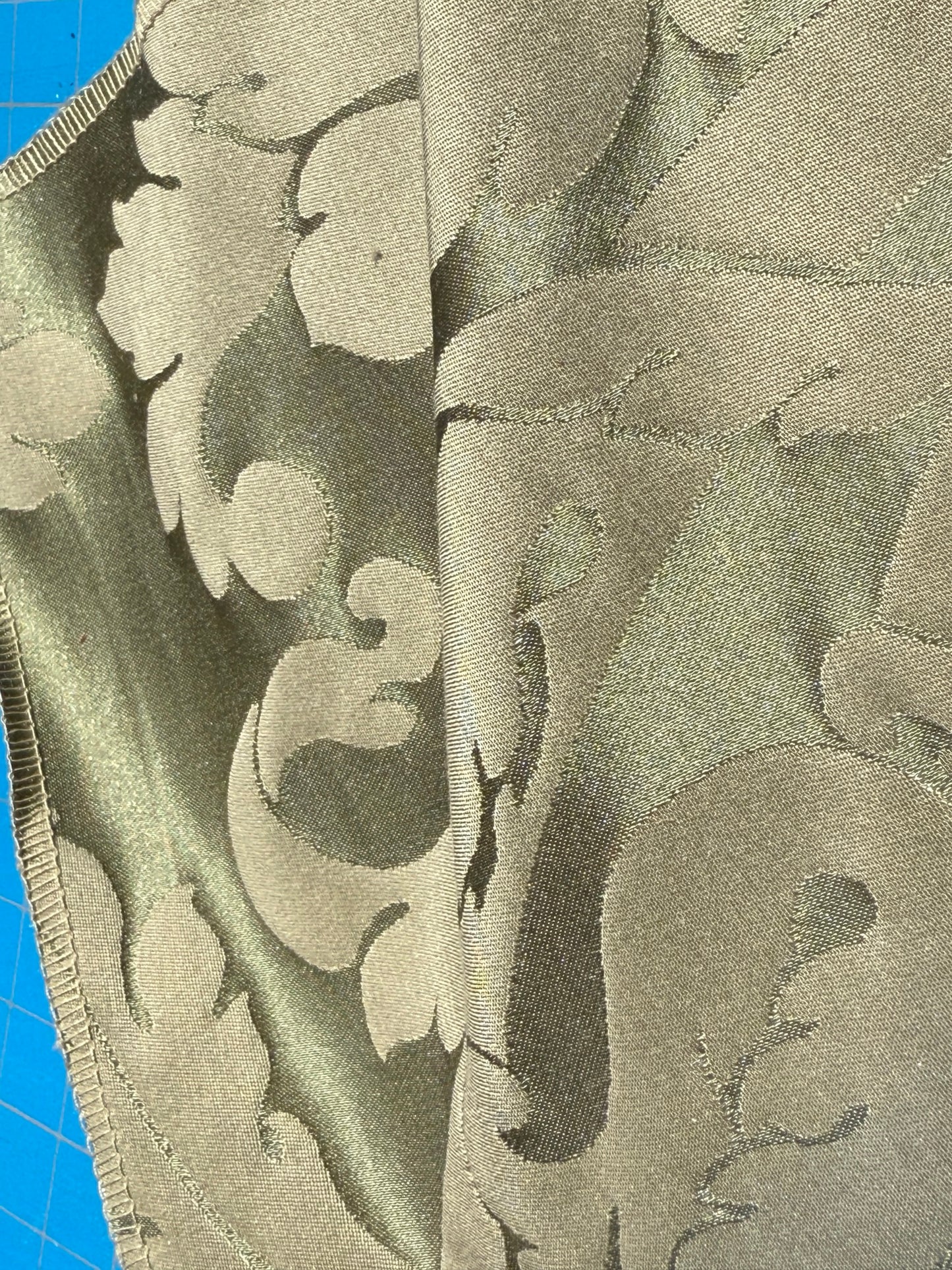 By yard Republica Silk Cotton Damask Renaissance Classy Ice Meadow Green  MSRP USD 500+/yard