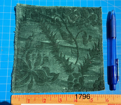 By yard Walled Garden Linen Velvet Gauffrage Renaissance Embossed Velvet Emerald Green MSRP USD 898/Y