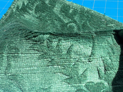 By yard Walled Garden Linen Velvet Gauffrage Renaissance Embossed Velvet Emerald Green MSRP USD 898/Y