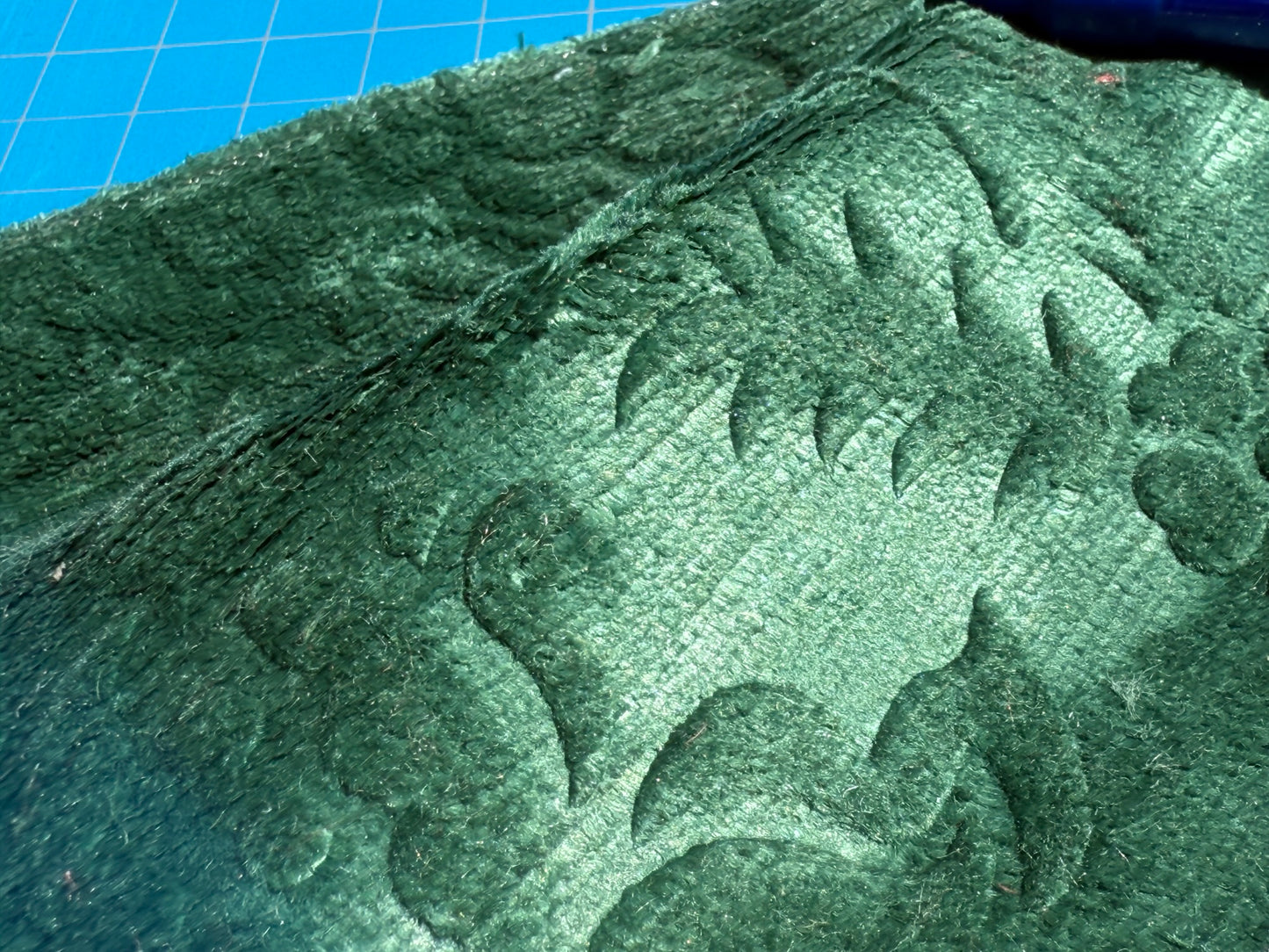 By yard Walled Garden Linen Velvet Gauffrage Renaissance Embossed Velvet Emerald Green MSRP USD 898/Y