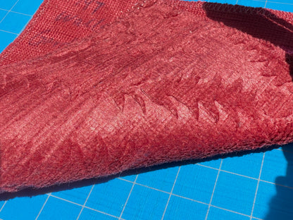 By yard Walled Garden Linen Velvet Gauffrage Rose Peony Lily Tulip Renaissance Embossed Velvet Indian Red MSRP USD 898/Y