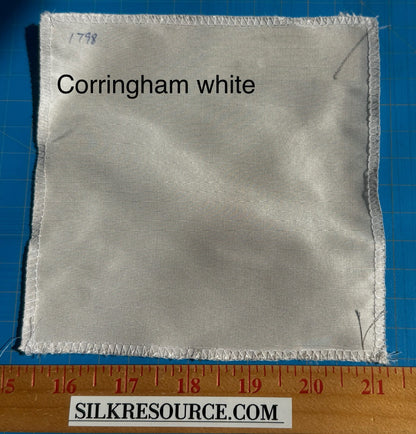 Corringham High End 100% Silk Faille White Ivory Thick Crisp MSRP USD 400+/yard