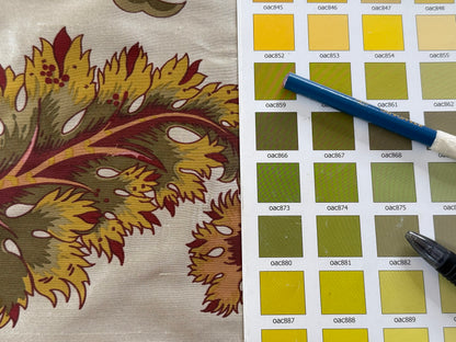 Scalamandre Baradi Blossom On Chablis Pink Jacobean Palampore Tree Of Life Printed Silk Pink Green On Cream White MSRP USD 192/y