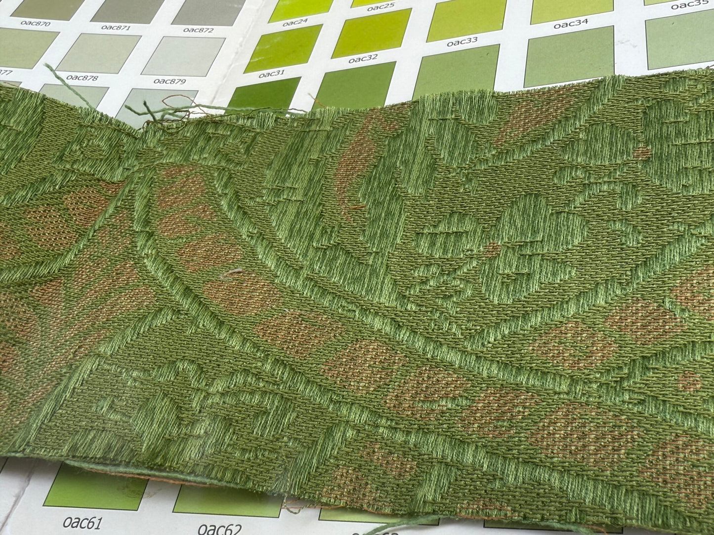 Scalamandre Coltibuono Grey Watkins Green Renaissance Damask Old World Weavers MSRP USD 224/Y