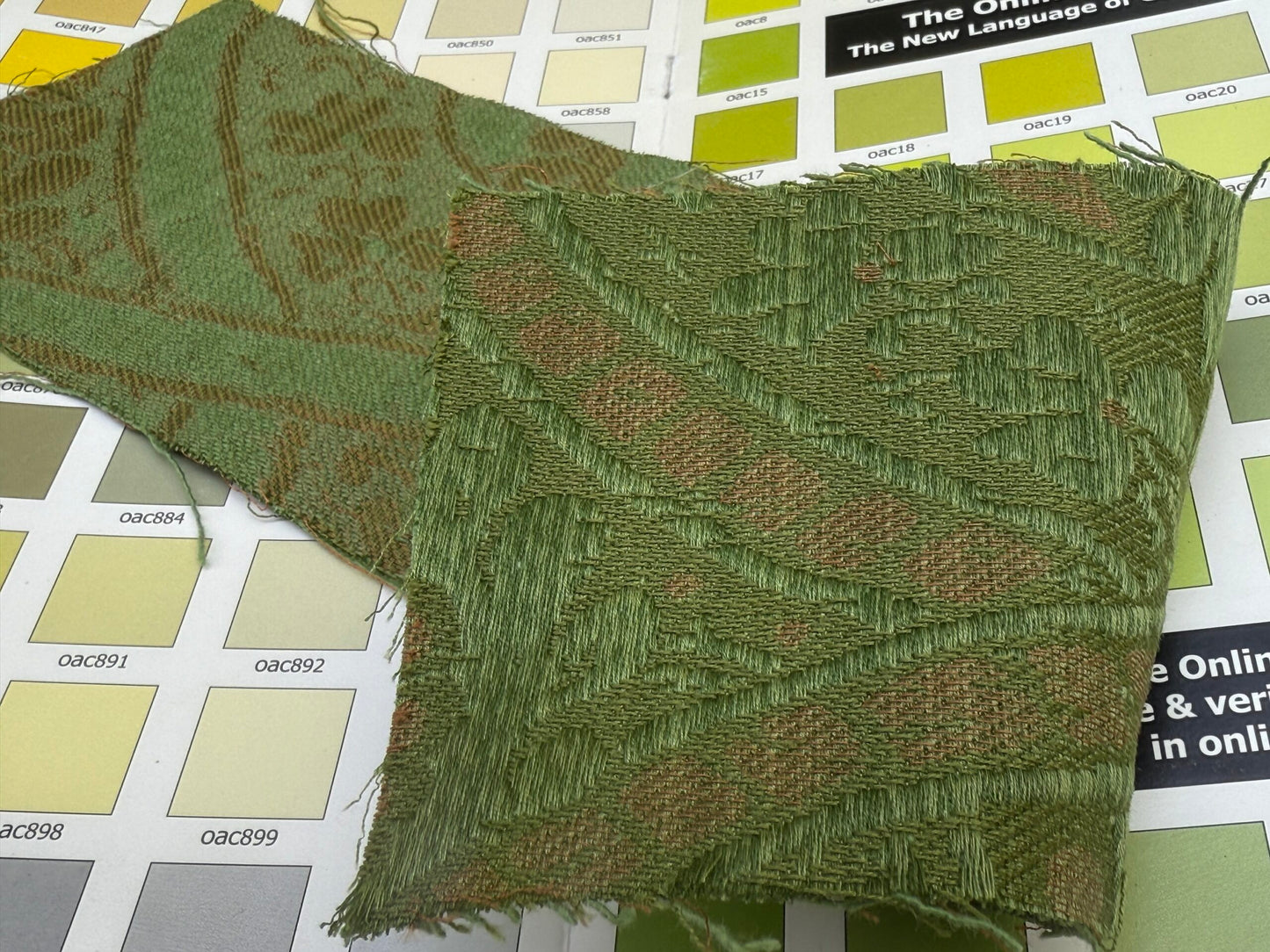 Scalamandre Coltibuono Grey Watkins Green Renaissance Damask Old World Weavers MSRP USD 224/Y