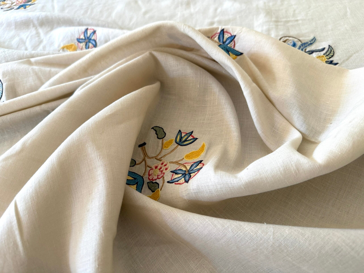 Scalamandre Old World Weavers Amiya Hand Embroidery Crewel Sprig MSRP USD 368/Y