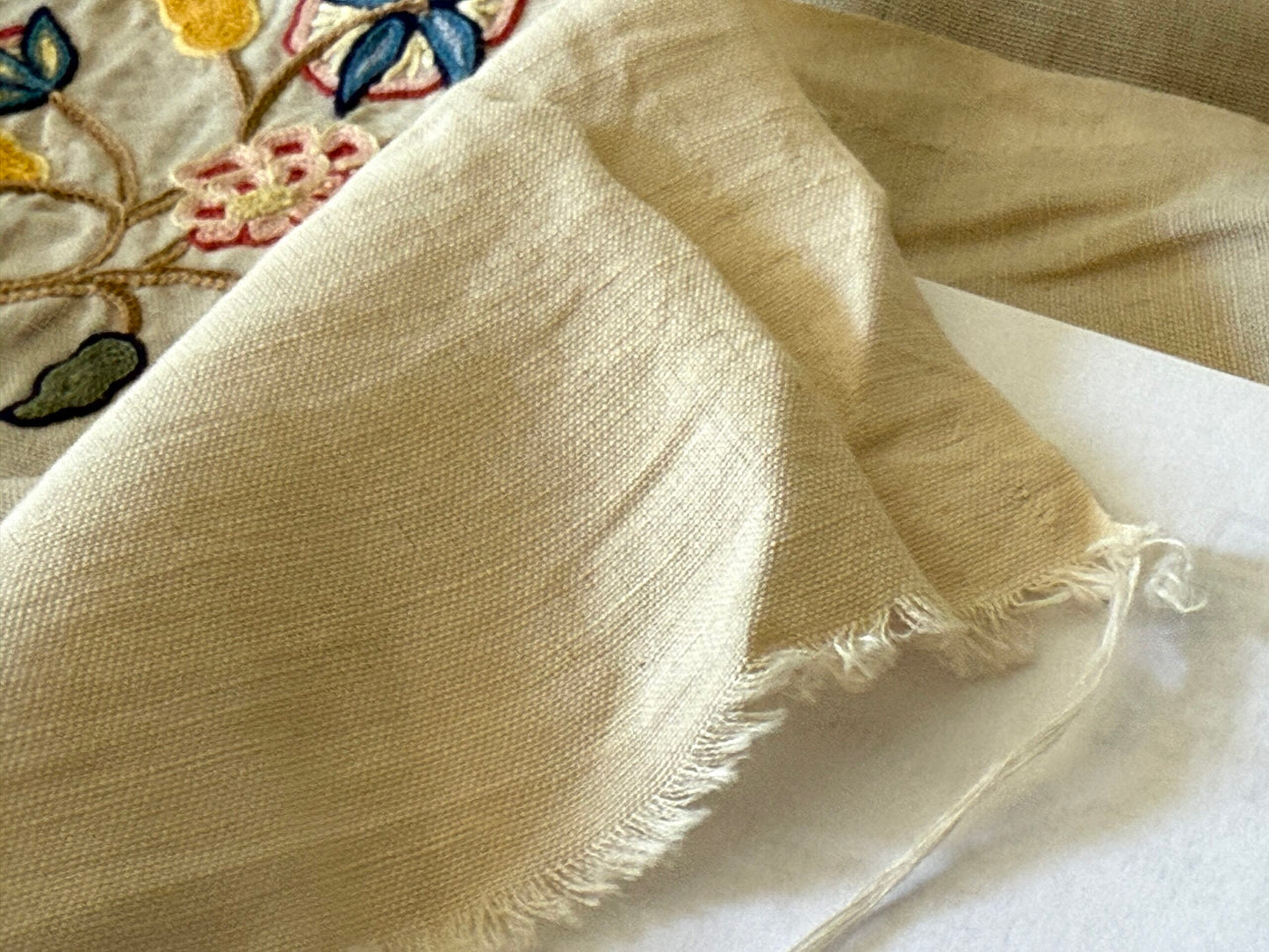 Scalamandre Old World Weavers Amiya Hand Embroidery Crewel Sprig MSRP USD 368/Y