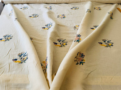 Scalamandre Old World Weavers Amiya Hand Embroidery Crewel Sprig MSRP USD 368/Y