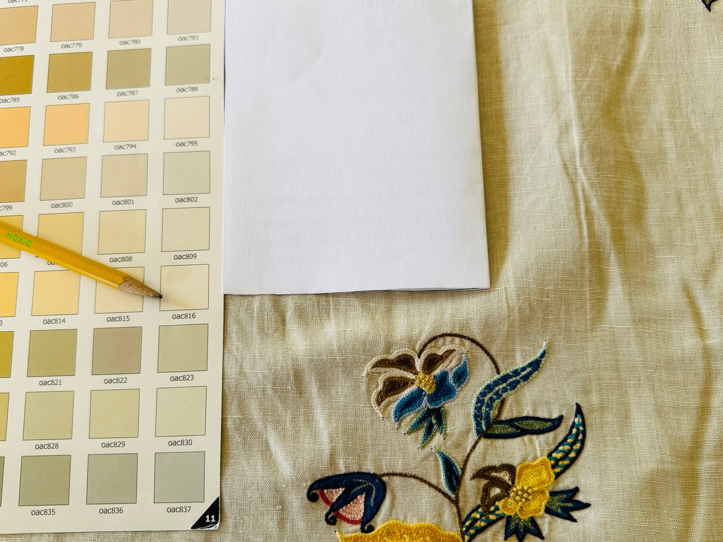 Scalamandre Old World Weavers Amiya Hand Embroidery Crewel Sprig MSRP USD 368/Y