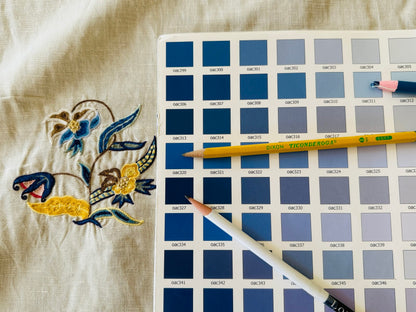 Scalamandre Old World Weavers Amiya Hand Embroidery Crewel Sprig MSRP USD 368/Y