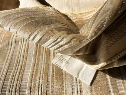 Brunschwig & Fils Lavinia Silk Velvet Cut Velvet Stripe Beige Cream White Tan Birch Very Heavy MSRP USD 436/Yard
