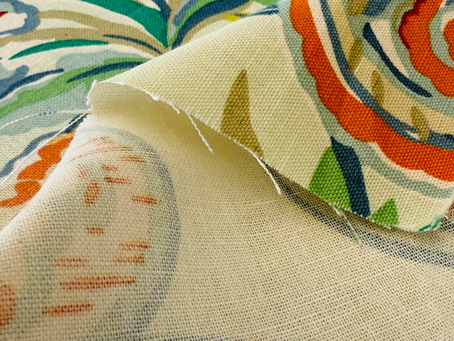 4.8Y Brunschwig &amp; Fils Sunderland Celedon Artistic Floral Linen/Cotton Historical Print Chintz MSRP$194/y