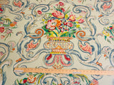4.8Y Brunschwig &amp; Fils Sunderland Celedon Artistic Floral Linen/Cotton Historical Print Chintz MSRP$194/y