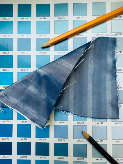 by yard Scalamandre Shimmer Silk 100% Silk Taffeta Blue Grey Cream White Silk Taffeta Stripe MSRP USD192/y