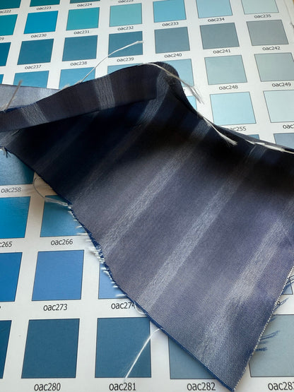 by yard Scalamandre Shimmer Silk 100% Silk Taffeta Blue Grey Cream White Silk Taffeta Stripe MSRP USD192/y