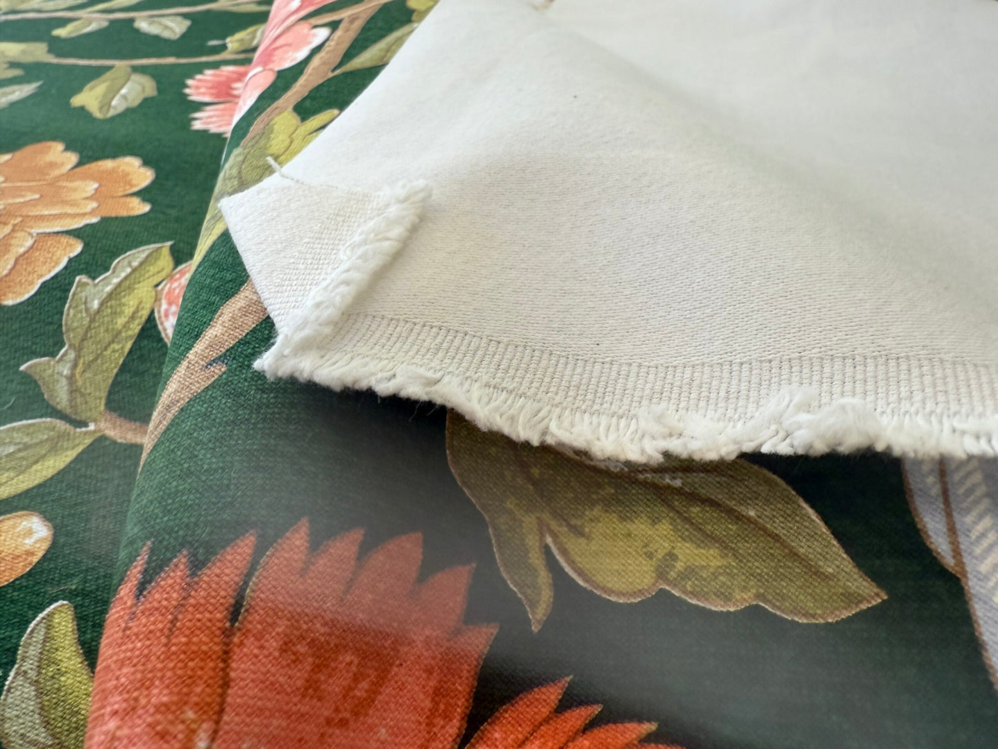 Scalamandre Old World Weavers Troutbeck Parrot Kanchou Tropical Bird in Tree of Life Peony Deep Green Spectacular MSRP USD420/Y