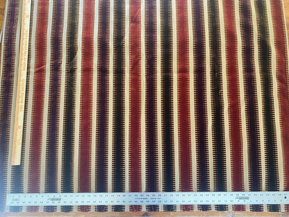 2.35yds Scalamandre Colony Indianapolis Silk Velvet Cut Velvet Burnt Raspberry Red Purple Brown Chocolate MSRP USD 830/Y