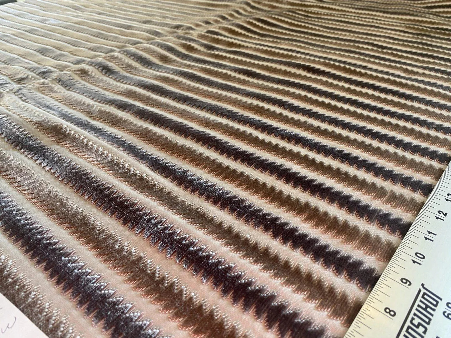 Scalamandre La Foltiere Cut Velvet In Wheat Grey 2.35yd Panel MSRP USD 284/Y