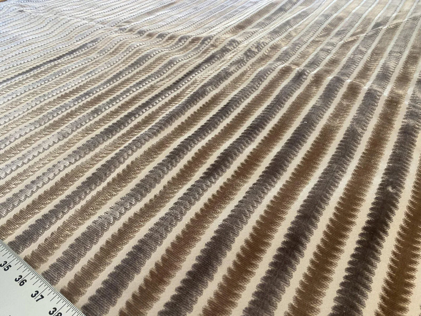 Scalamandre La Foltiere Cut Velvet In Wheat Grey 2.35yd Panel MSRP USD 284/Y