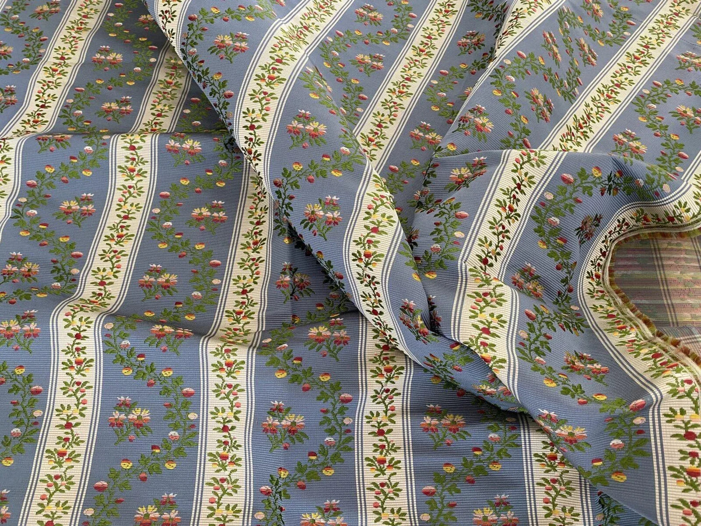 2yd16” Tassinari &amp; Chatel Scalamandre Silk Lampas Courances In Bleu Made In France MSRP USD 1812/yard