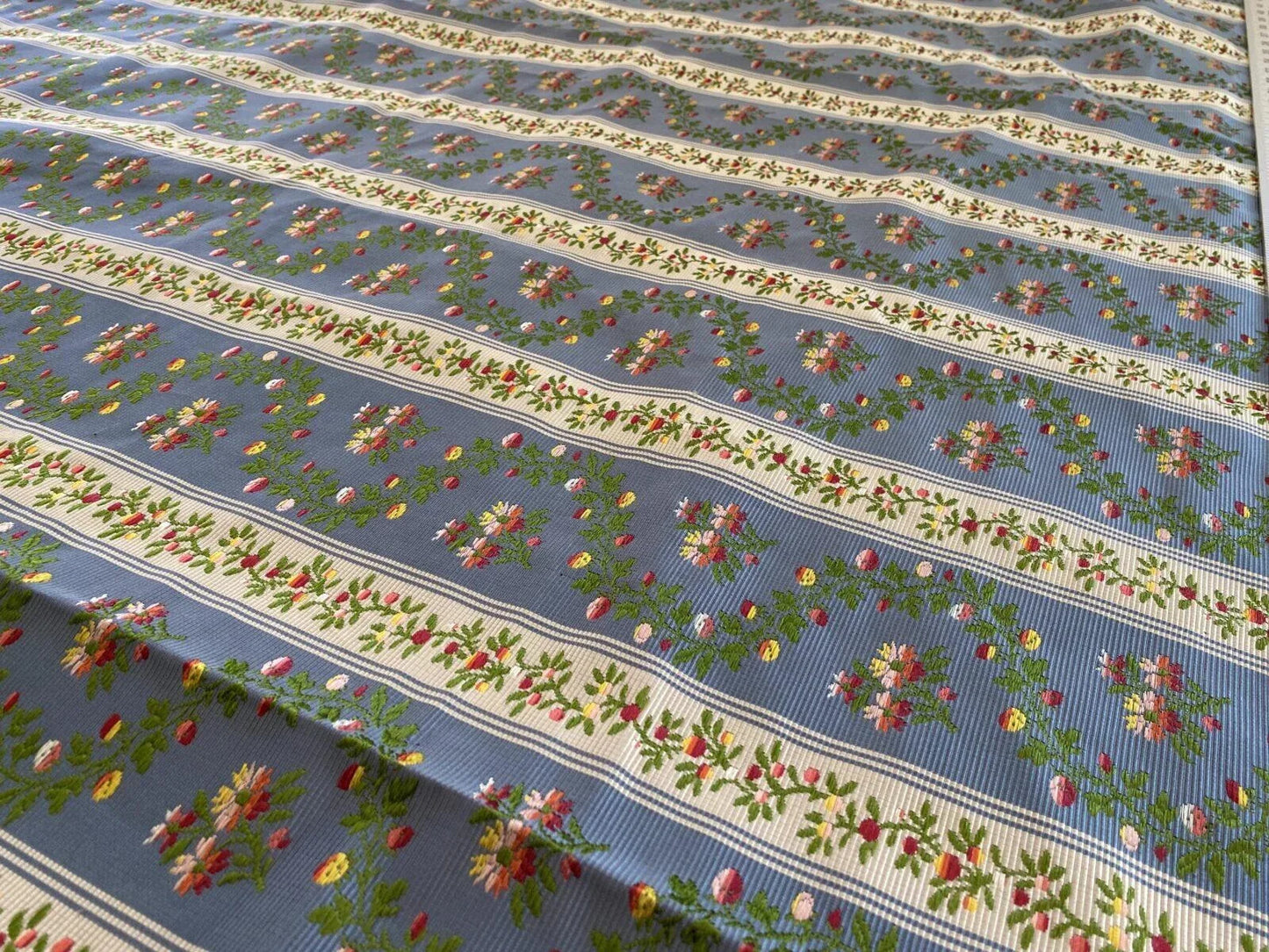 2yd16” Tassinari &amp; Chatel Scalamandre Silk Lampas Courances In Bleu Made In France MSRP USD 1812/yard