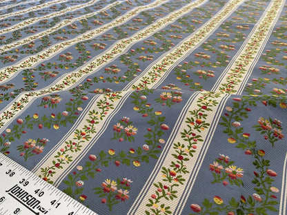 2yd16” Tassinari &amp; Chatel Scalamandre Silk Lampas Courances In Bleu Made In France MSRP USD 1812/yard