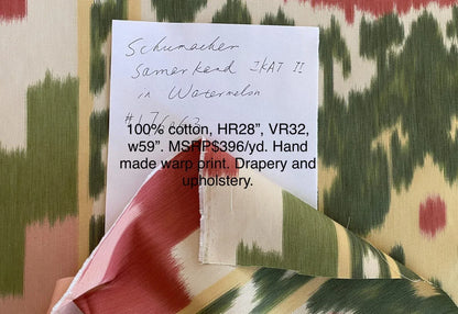 2.67Y F schumacher Samarkand II Warp PRINT Watermelon SPECIAL ORDER - Special Order