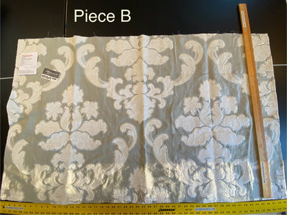 19 Berkbox54 Scalamandre  28″x48″Cornelia Skylight White Damask Embroidery MSRP USD 612/yard