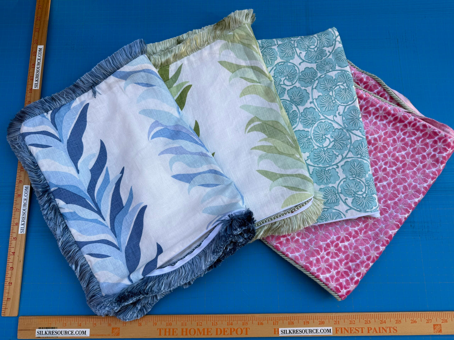 Pillow Case only 16″x 24″ Scalamandre Hinson Colorpop Chira Island Leaf Green White Linen Botanical Foliage MSRP USd318/y