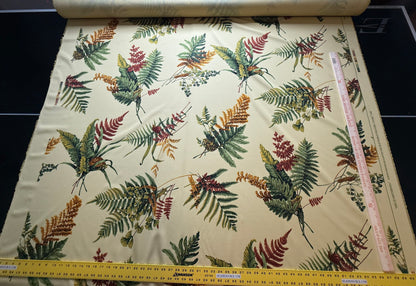By Yard Scalamandre Old World Weavers Felce Cotton Fern *Yellow* Frog Turtle Dragonfly Frog Newt MSRP USD 276/Y